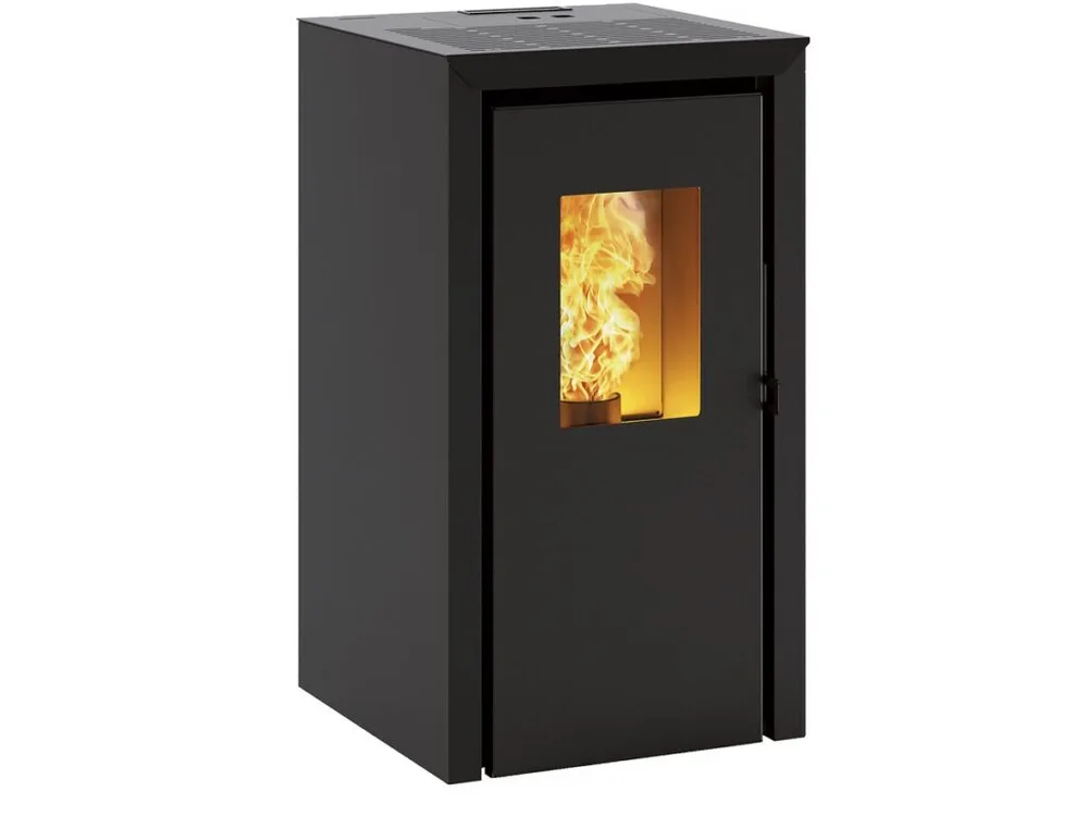 Poêle à granulé Monobloc Bassano 5 Anthracite vue frontale design rectangulaire
