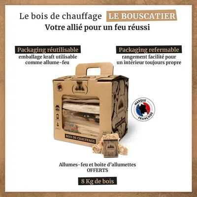 Carton de 20l bois de chauffage pour cheminée poêle four à pizza cuisinières Barbecue brasero – photo 3