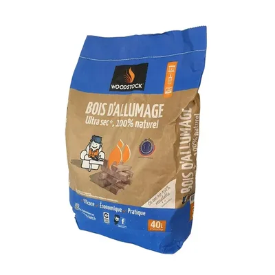 Bois d’allumage WOODSTOCK, sac 40 litres, L10