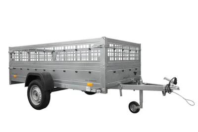 Remorque Garden Trailer 264 Kipp avec rehausses grillagées et roue jockeyi
