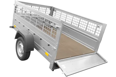 Garden Trailer Remorque basculante ridelles grillagées 200x125 cm – photo 5