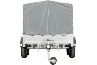 Remorque double essieux unitrailer 264/2 kipp avec roue jockey, arceau et bâche grise – photo 4
