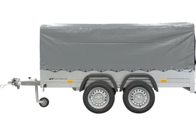 Remorque double essieux unitrailer 264/2 kipp avec roue jockey, arceau et bâche grise – photo 5