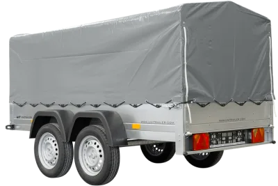 Remorque double essieux unitrailer 264/2 kipp avec roue jockey, arceau et bâche grise – photo 6