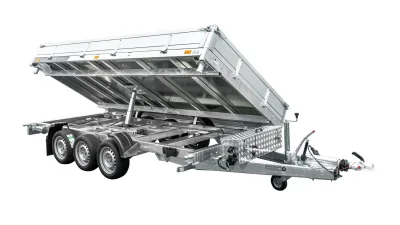 Remorque benne hydraulique 3 essieux 400x200 unitrailer tasker 400/3c 3500 KG – photo 5