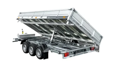 Remorque benne hydraulique 3 essieux 400x200 unitrailer tasker 400/3c 3500 KG – photo 6