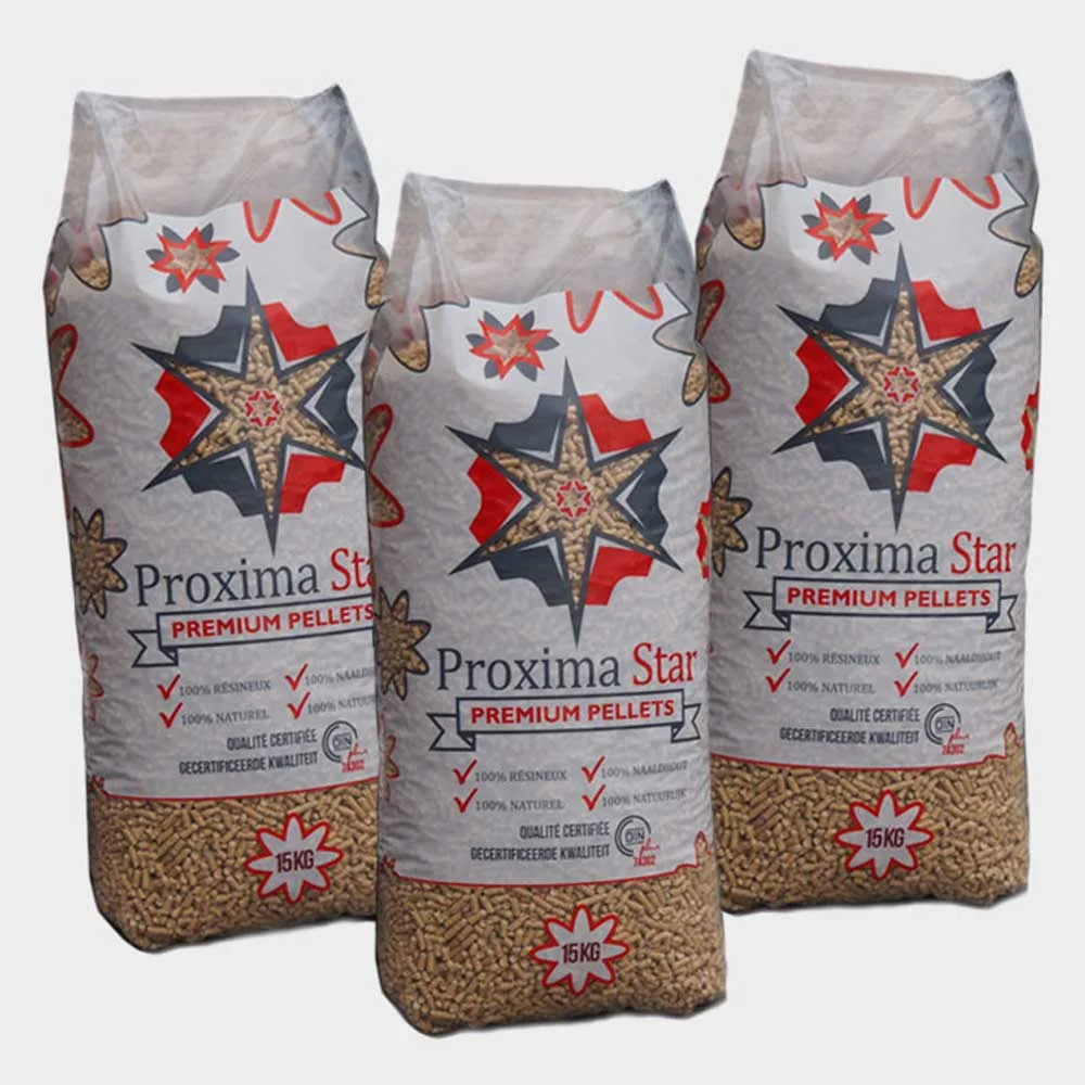 Palette de pellets Proxima Star DINplus, 66 x 15 kg (990 kg) 17,57 MJ/kg