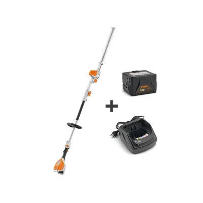 Taille-haie sur perche HLA 56 perche 3,8 kg portée 210 cm, lamier inclinable 135°, batterie AK20 et chargeur AL101 inclus