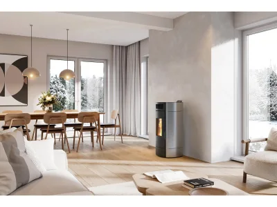Poêle à Granulés « Lodi 8  » étanche – 3,1 à 8 kW – Wifi – Gris – photo 2