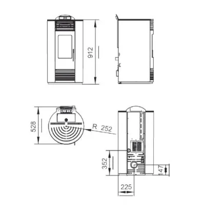 Poêle à granulés rond Moderna Smart 8,7 kW réservoir 14 kg – photo 4