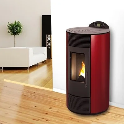 Moderna Poêle à granulés Smart 8,7 kW bordeaux réservoir 14 kg
