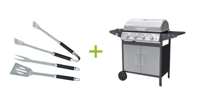 Bibin – Barbecue à gaz 4 bruleurs avec ustensiles offerts – photo 7