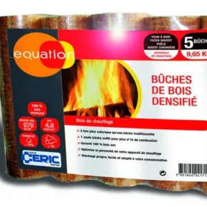 Bûches compressées EQUATION sac 5 bûches, L.25cm