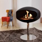 Vue duo Pedestal Cocoon Fires finition noir mat et pied acier Marine 316