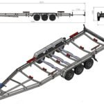 Vue latérale UNITRAILER SAIL 3500/3 plateforme 816x191 cm pour yacht