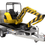 UNITRAILER STARK 3 260 rampe et timon en V pour chargement de mini-pelle