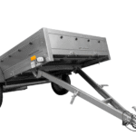 Remorque Garden Trailer 264 KIPP vue de profil timon inclinable et plateau galvanisé