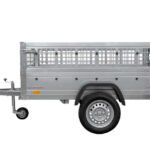 Détail rehausses grillagées et attelage de la remorque Garden Trailer 200 KIPP