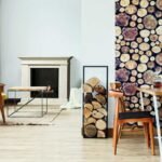 Vue décorative de la cheminée Xaralyn Kos fond noir et insert, design traditionnel