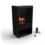 Planika Senso Stove vue latérale design compact acier galvanisé noir