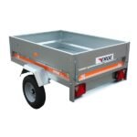 REMORQUE ECO 150 ERDE profil arrière montrant feux 6 fonctions et roue 10 pouces