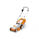 Tondeuse électrique RME 235 STIHL détail du bac de ramassage 30 litres