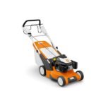 Tondeuse thermique RM545.1 T STIHL détail guidon réglable et moteur EVC 300