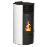 Poêle à granulés Segreto étanche 9 kW vue avant design rond et vitre