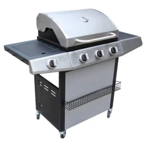 Barbecue à gaz et plancha 3 + 1 brûleurs avec ustensiles FAUSTO