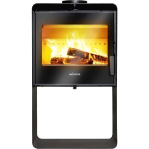 Poêle à bois en acier « Boree  » – 80 x 50 x 42,5 cm – 6 à 10 KW – Noir