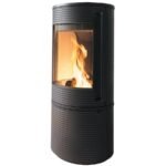 Poêle à bois Altara anthracite en fonte vue de face Flamme Verte 7 étoiles