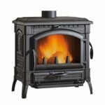 Poêle à bois Isotta Evo 12 kW vue avant fonte émaillée grande vitre